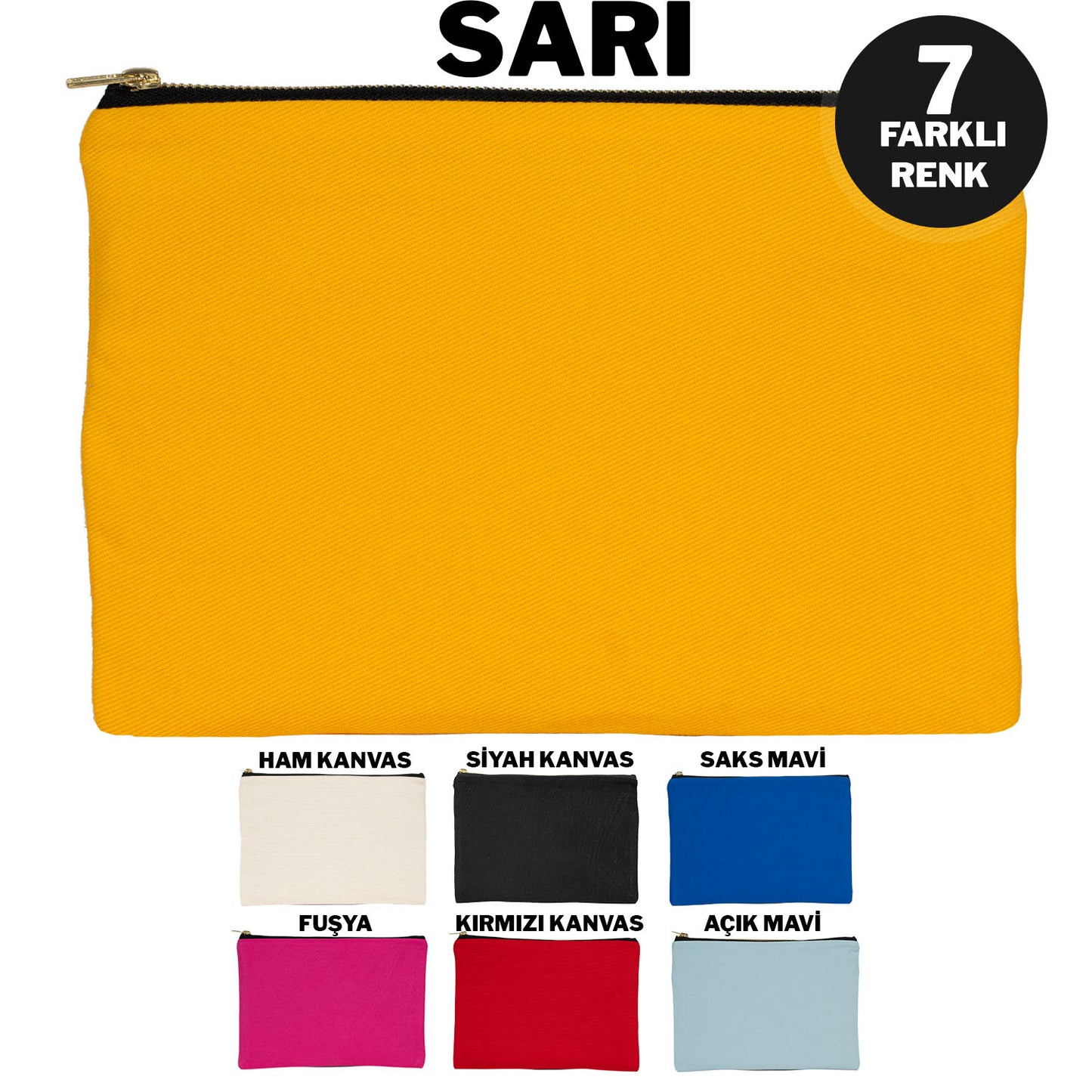 Prime Clutch-Metal Fermuar Çanta (25x18) Sarı (özelleştirilebilir)