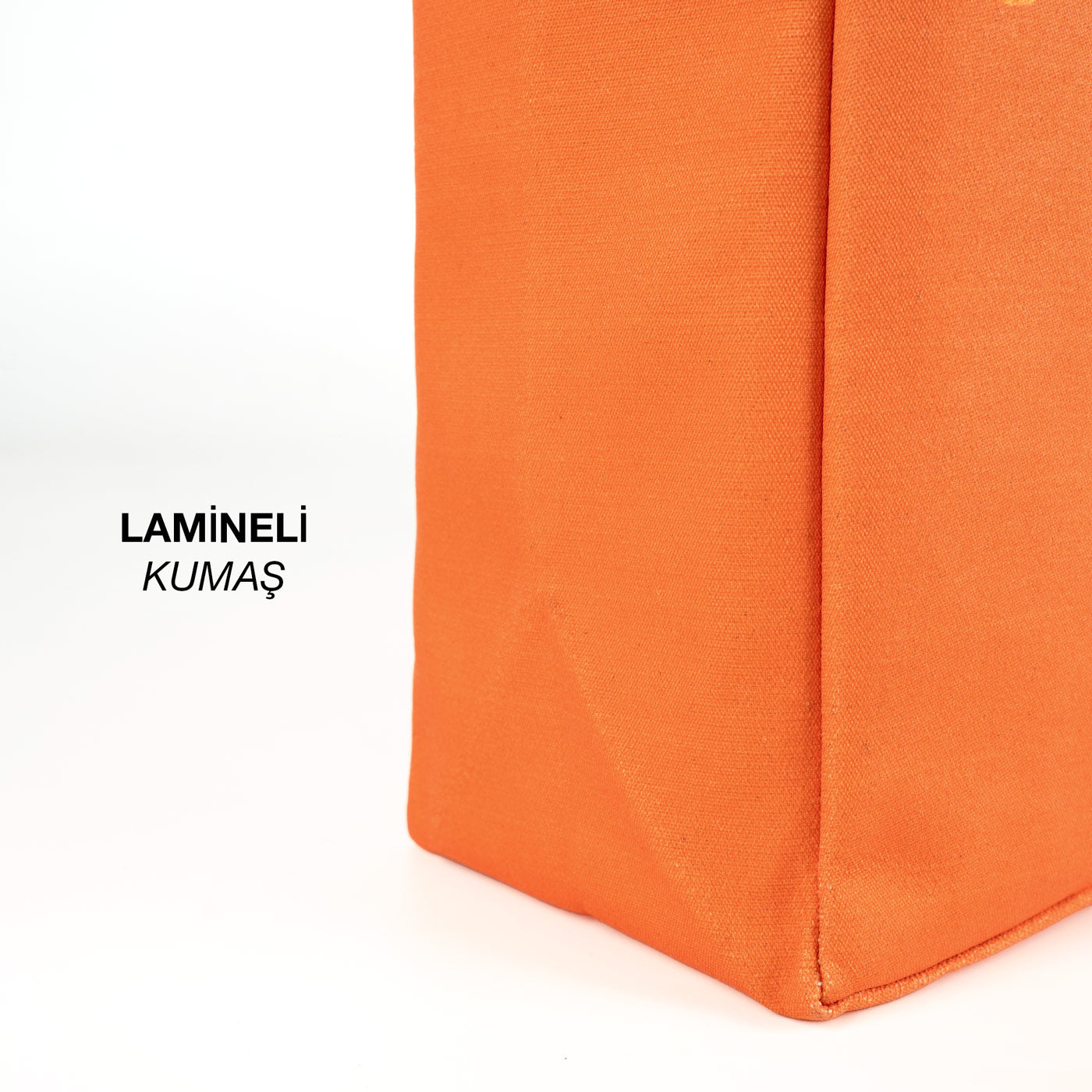 Turuncu Tam Körüklü Lamineli Çanta - 35x40x10 cm - Logo Baskılı