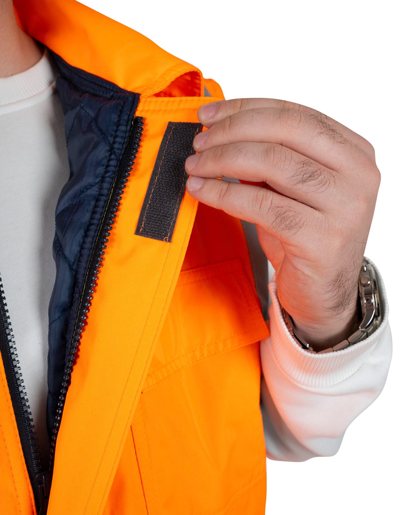 Turuncu Reflektörlü Kapitoneli Yelek | Yüksek Görünürlük ve İş Güvenliği (Özelleştirilebilir)