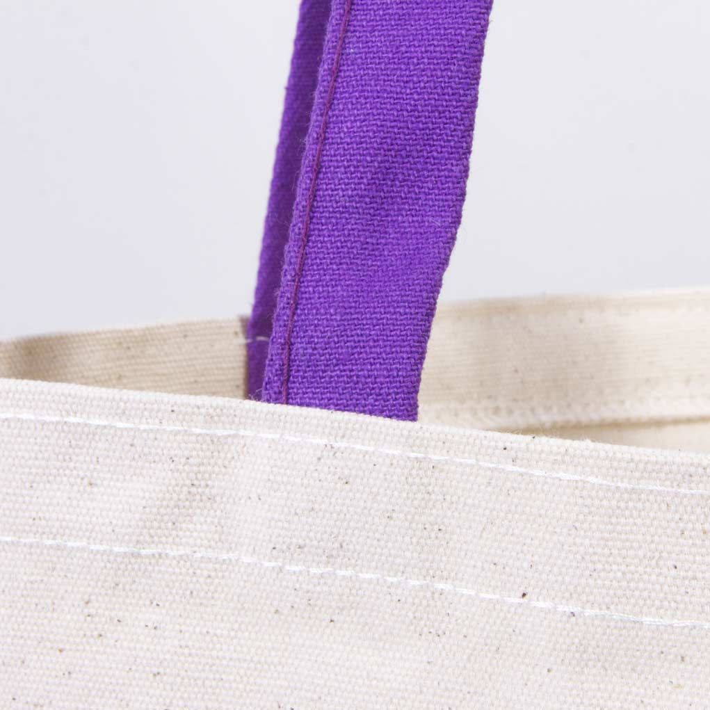 Kanvas Çanta Mor Kulp - İç Cepli - Anneler Gününe Özel