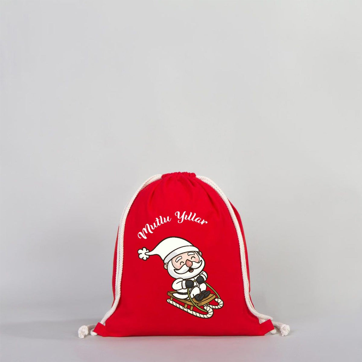 Büzgülü Bez Sırt Çantası 35x40 cm Kırmızı Renk (Özelleştirilebilir)