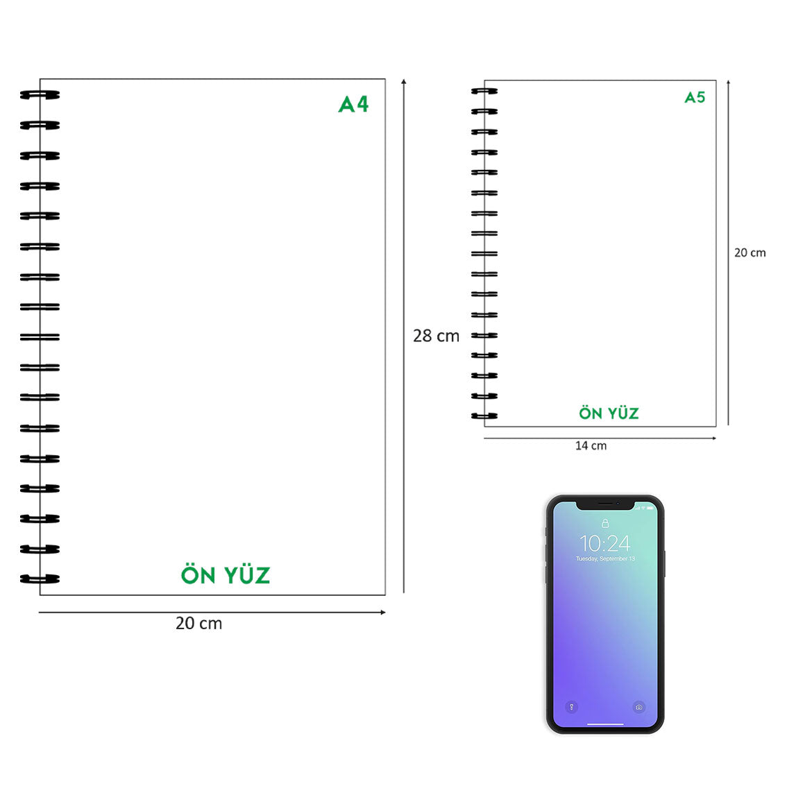 Kuşe Metal Spiralli Defter - Özel Baskılı