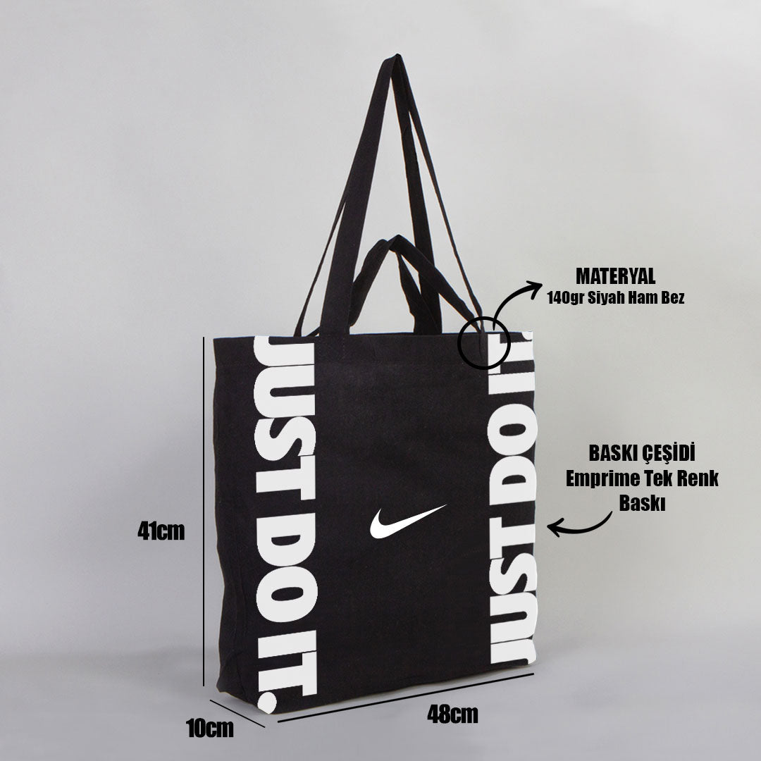 Promosyon Siyah Çift Kulplu Bez Çanta - Ayakkabı Çantası