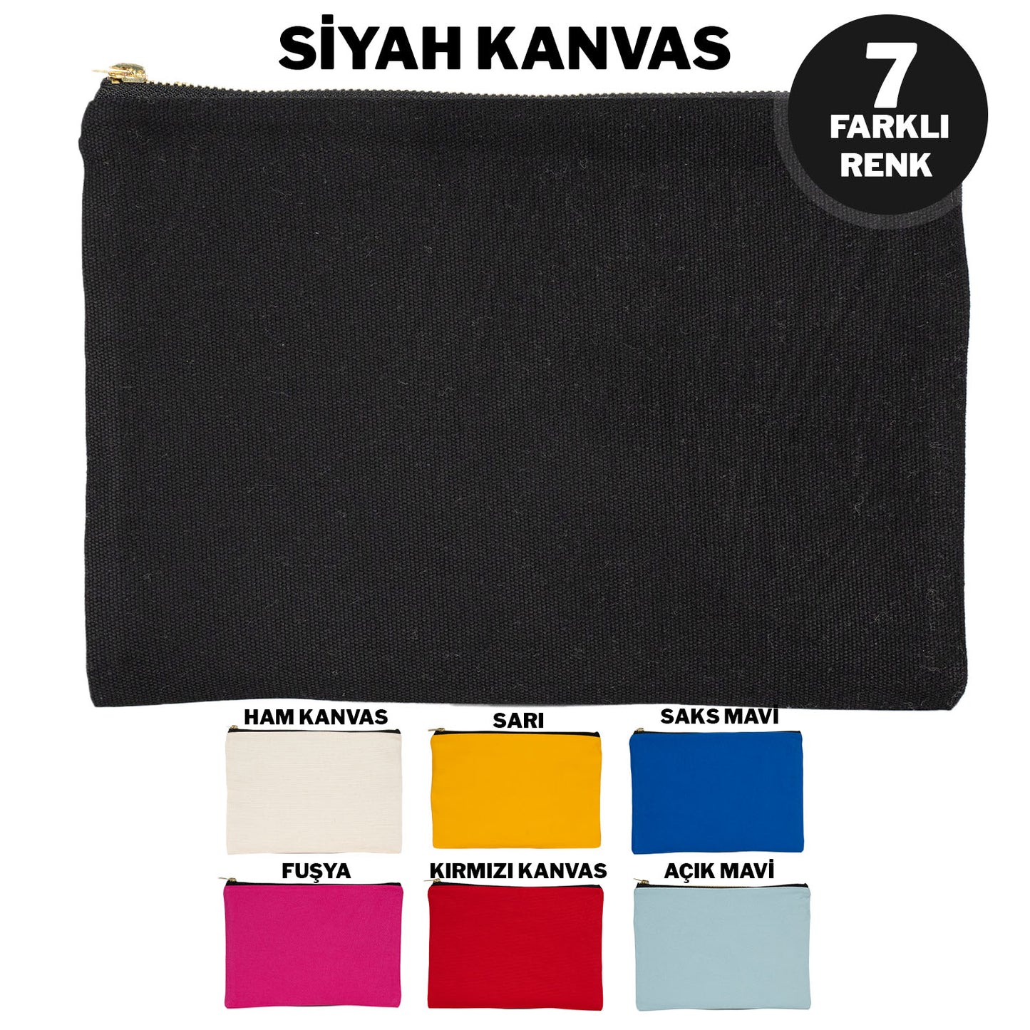 Prime Clutch - Metal Fermuar Çanta (25x18) Siyah