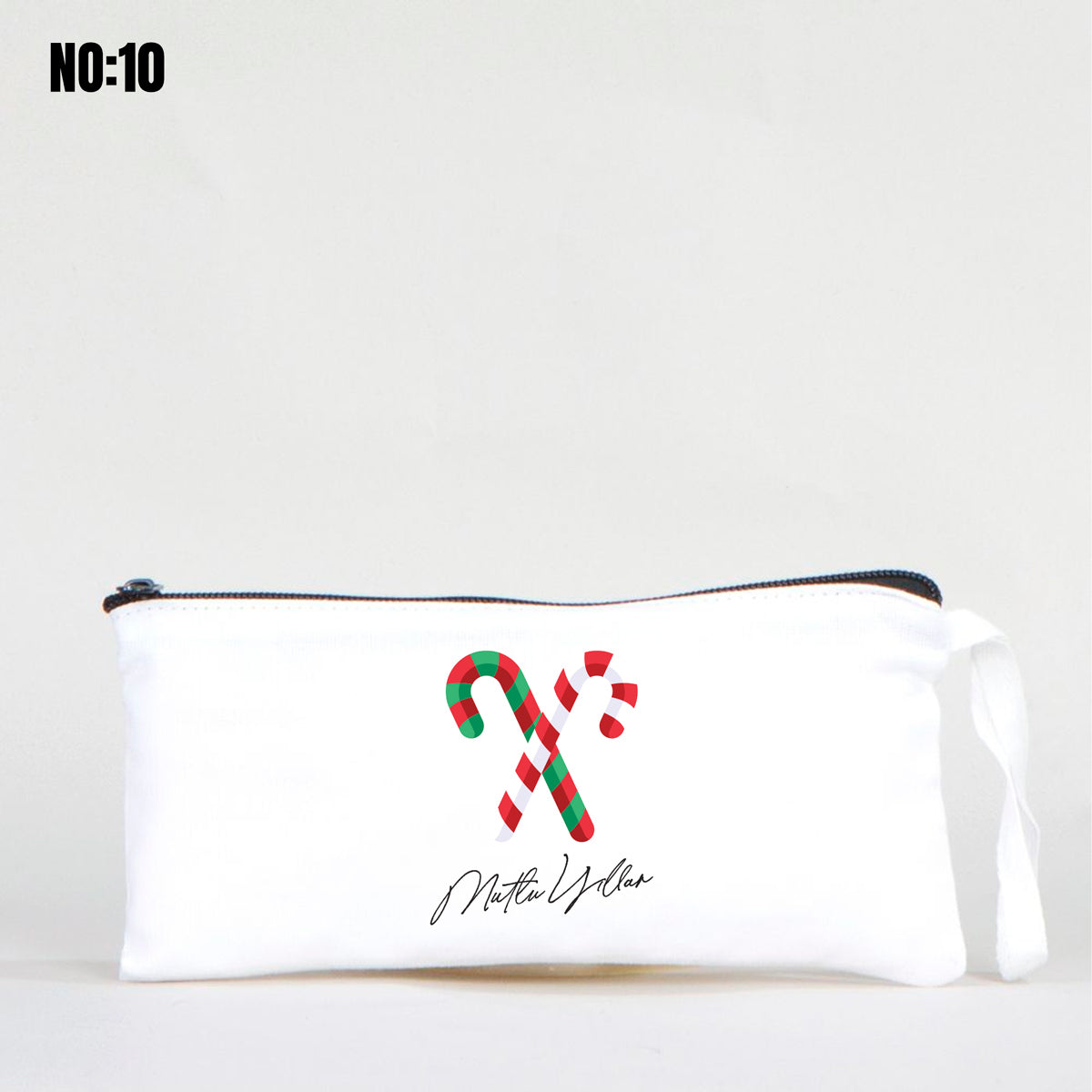 Yılbaşı Baskılı Bez Kalemlik - Beyaz 21x10 cm (Özelleştirilebilir)