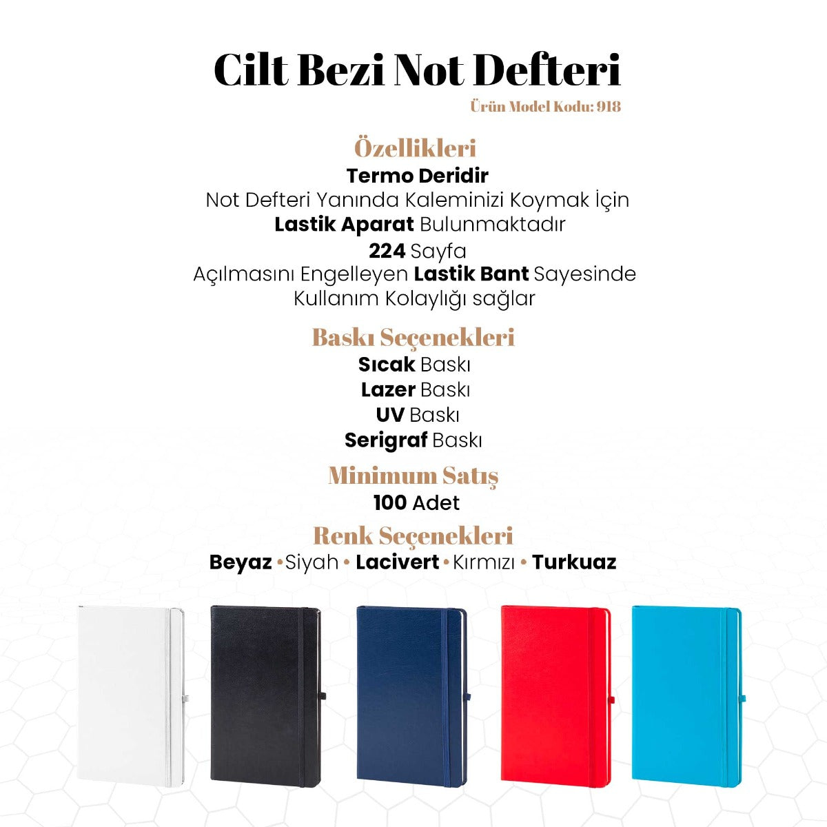 Cilt Bezi Not Defteri - 918