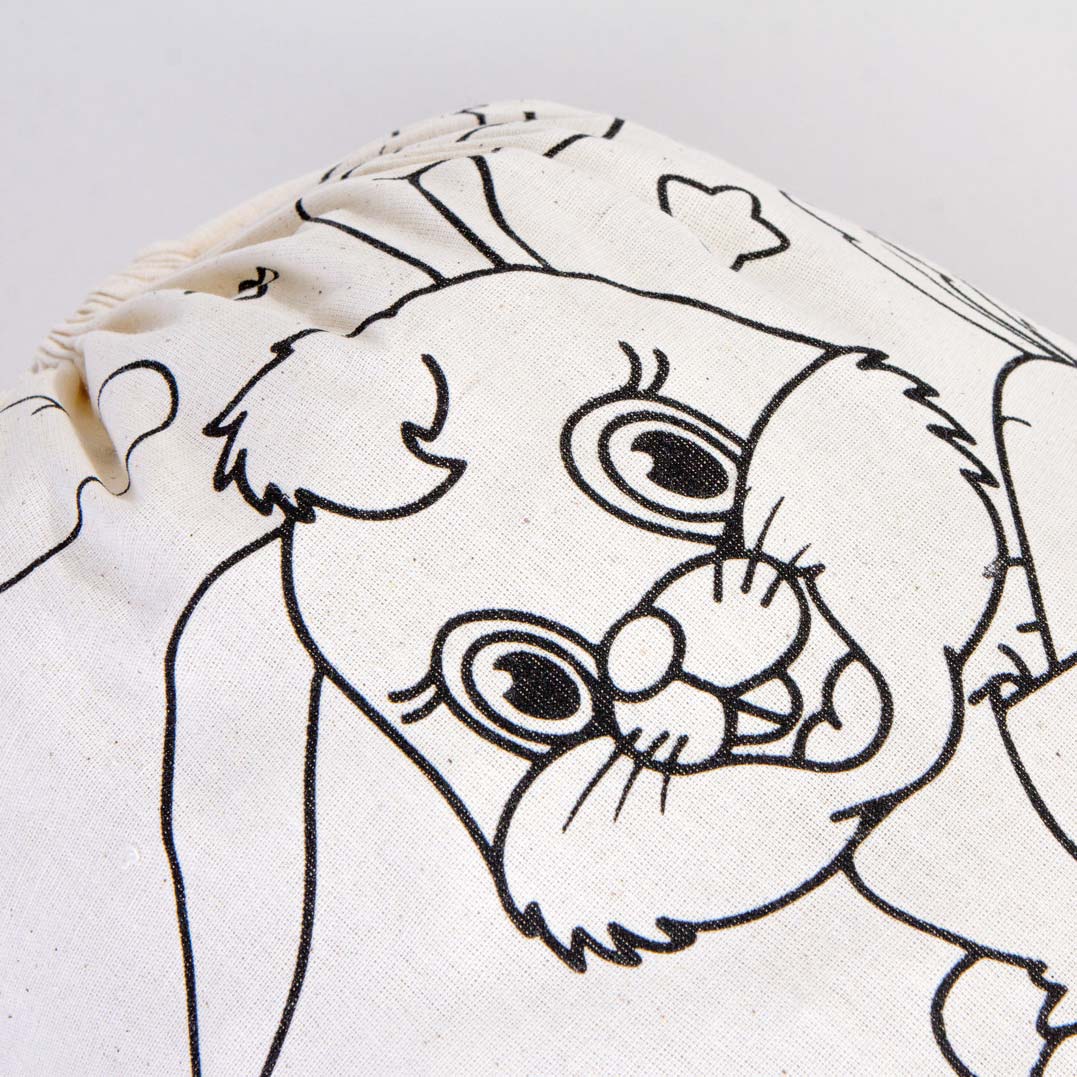 Bammerz Boyanabilir Büzgülü Bez Çanta Afacan Tavşan - Sevimli Dinozor