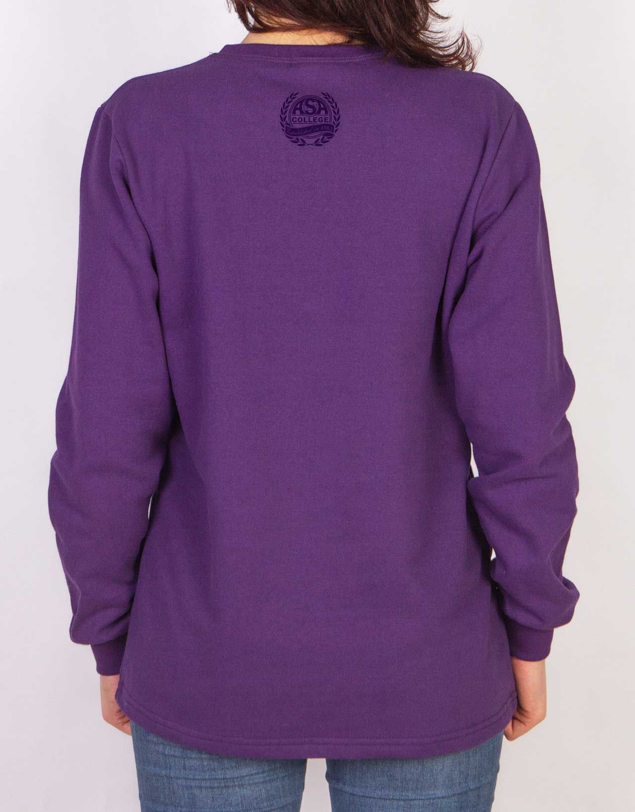 Bisiklet Yaka Sweatshirt 2 İplik Mor - ASA College