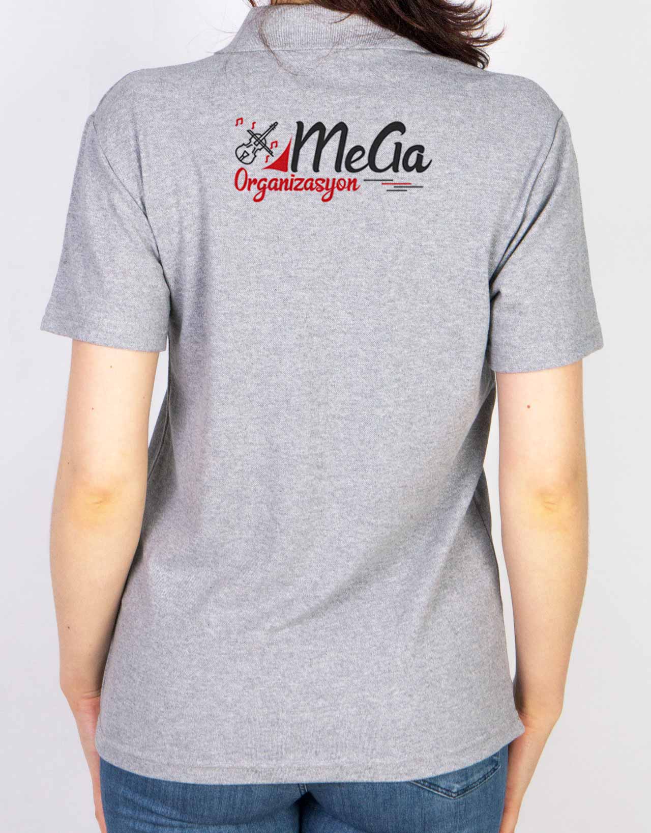 Polo Yaka Tişört Gri - Mega Müzik Organizasyon