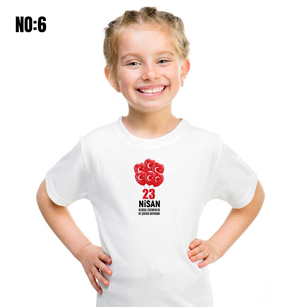 23 Nisan Baskılı Promosyon Tişört - Beyaz