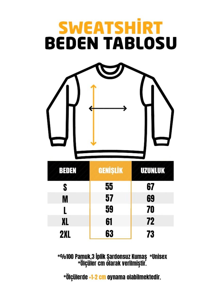 Sweatshirt - 3 İplik, Şardonsuz