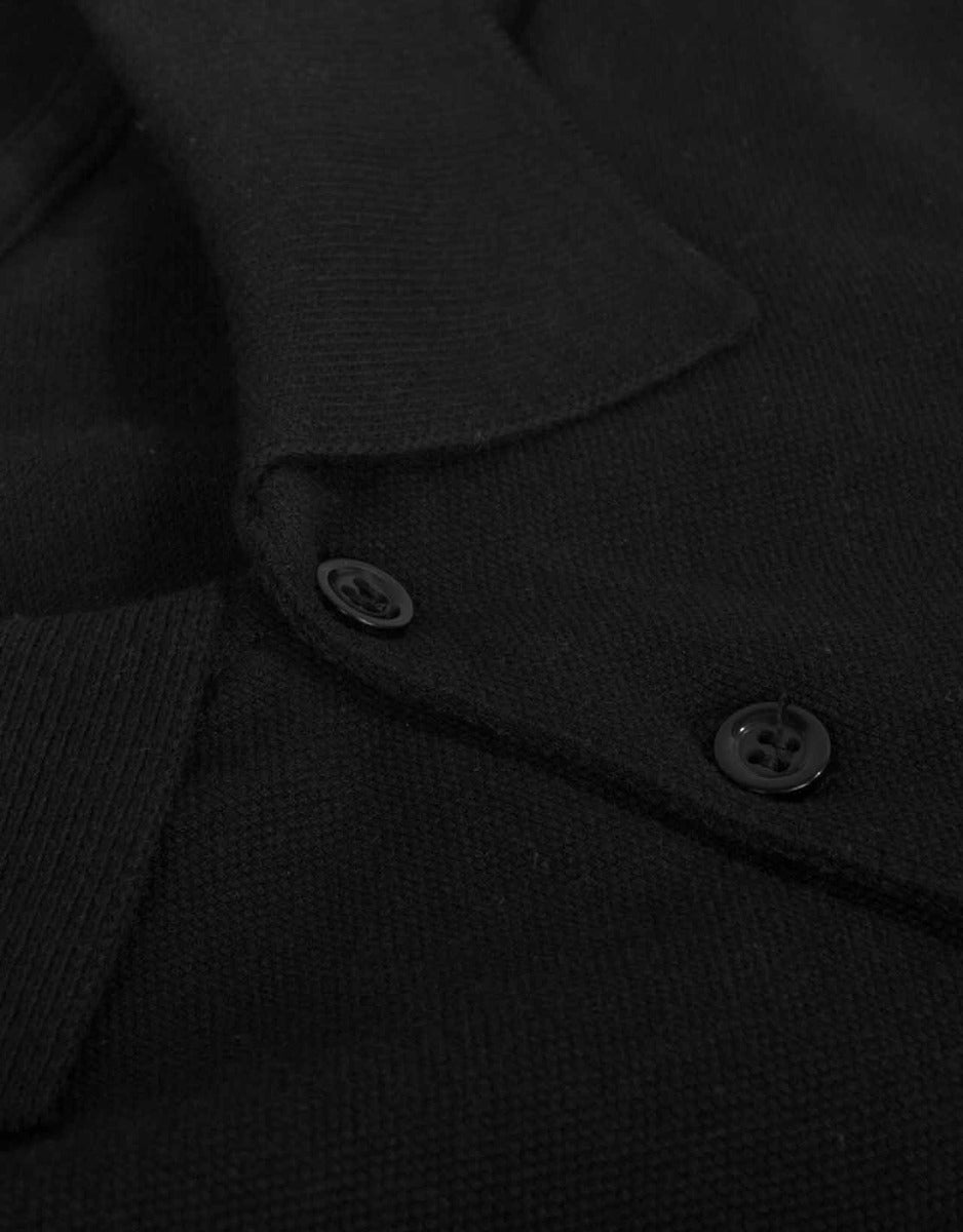 Uzun Kollu Sweatshirt - Polo Yaka Siyah