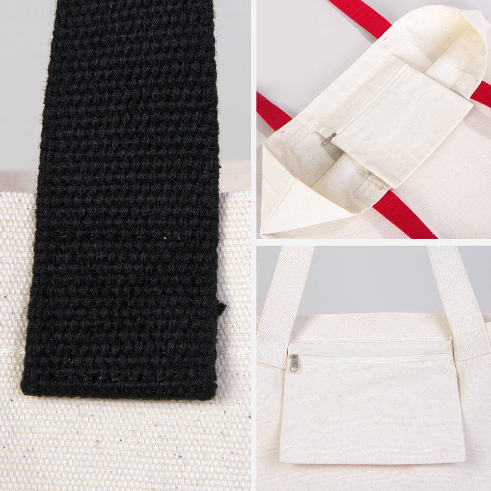 Yılbaşı Modern Kanvas Çanta - Dıştan Renkli Örgü Kulp 45x35x8 cm (Özelleştirilebilir)