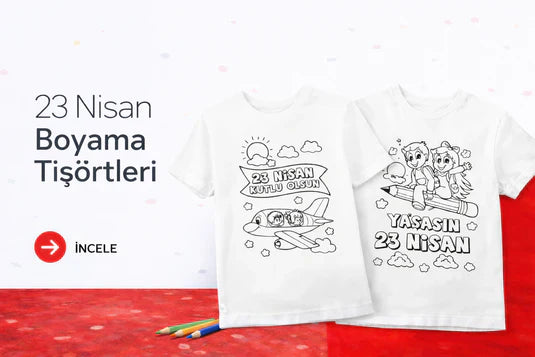 23 Nisan Boyama Çocuk Tişörtleri - istepromosyon.com