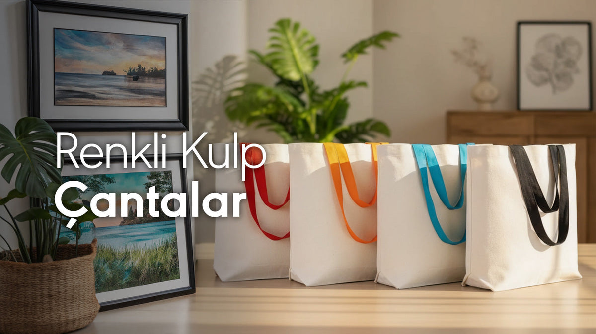 Renkli kulp bez çanta modelleri - toptan logo baskılı
