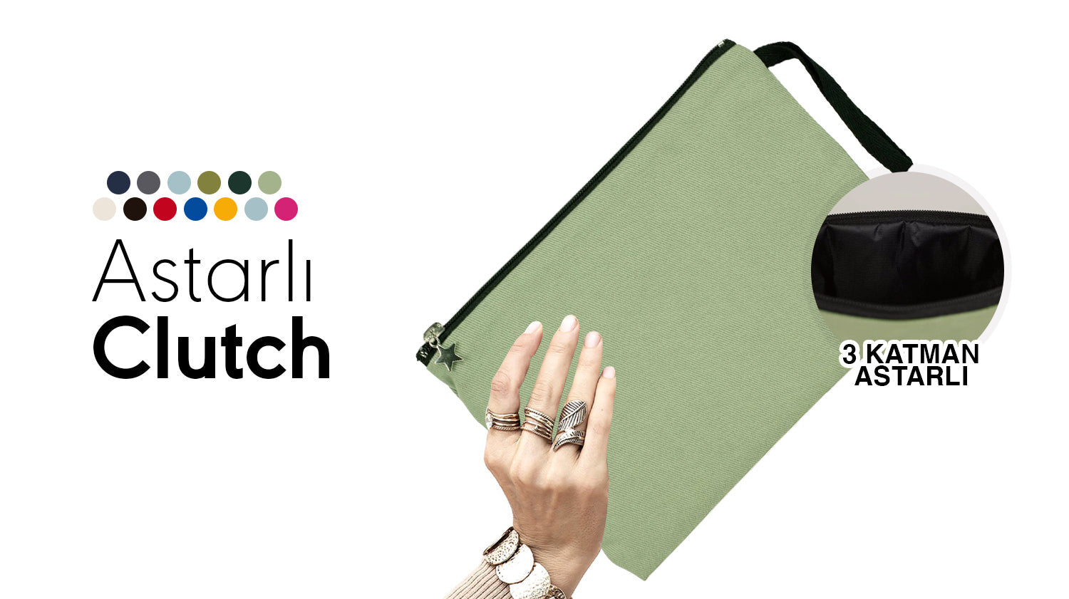 Astarlı clutch el çantası modelleri - toptan logo baskılı