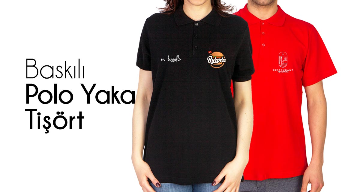 Baskılı Polo Yaka Tişört