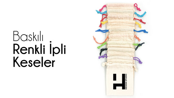 Baskılı Renkli İpli Keseler