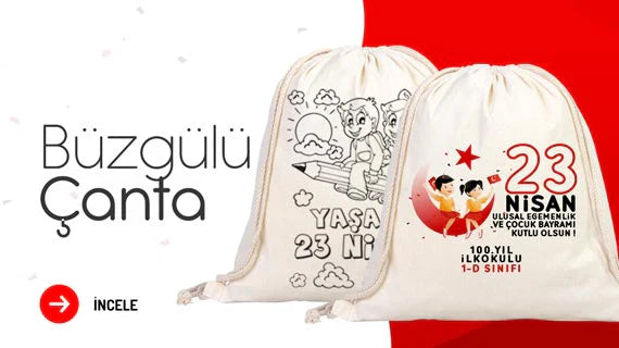 23 Nisan Büzgülü Çanta - istepromosyon.com