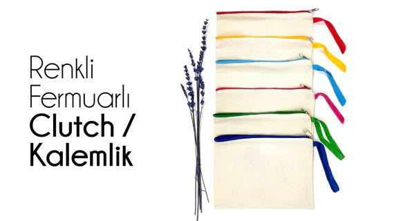 Renkli Fermuarlı Kalemlik/Clutch