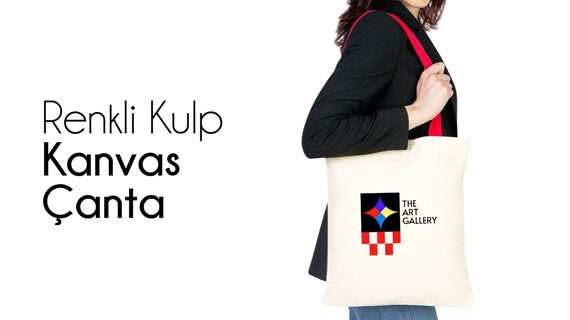 Renkli Kulp Kanvas Çanta
