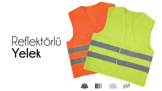 Reflektörlü ikaz yeleği modelleri - logo baskılı iş güvenliği yeleği