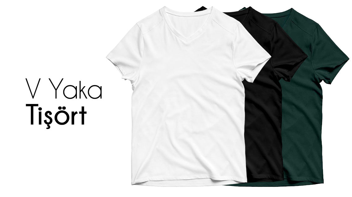 V Yaka Tişört