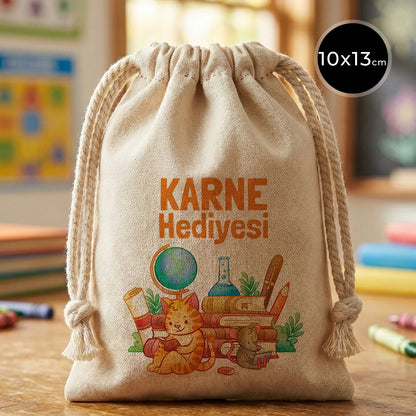 Karne Günü Sürpriz Hediye Kesesi – Ham Bez, 10×13 cm (Özelleştirilebilir)