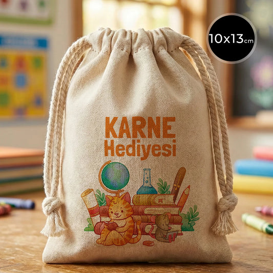 Karne Günü Sürpriz Hediye Kesesi – Ham Bez, 10×13 cm (Özelleştirilebilir)