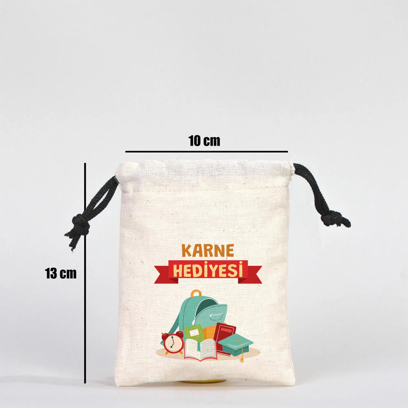 Karne Günü Hatıra Kesesi – Siyah Büzgülü Pamuk 10×13 cm (Özelleştirilebilir)