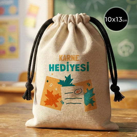 Karne Günü Hatıra Kesesi – Siyah Büzgülü Pamuk 10×13 cm (Özelleştirilebilir)