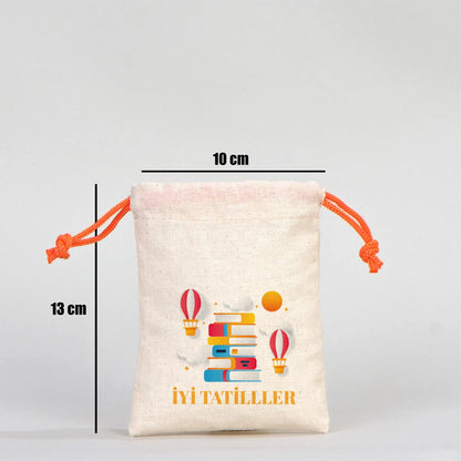 Karne Günü Hatıra Kesesi – Turuncu Büzgülü Pamuk 10×13 cm (Özelleştirilebilir)