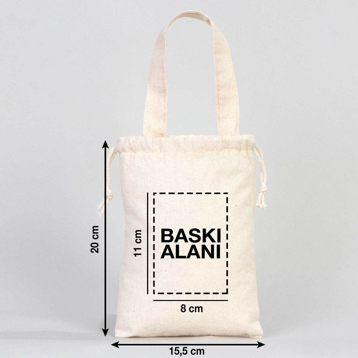 Bez Kese (15,5 x 20 cm) Tek Tutma Kısa Kulp (Özelleştirebilir) - istepromosyon.com