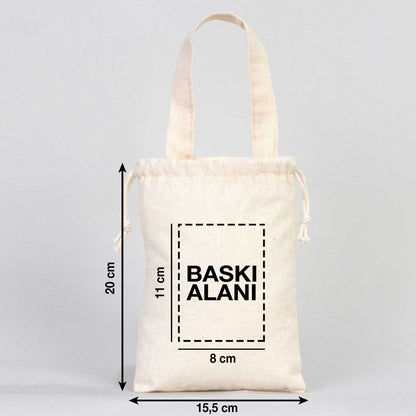 Bez Kese (15,5 x 20 cm) Tek Tutma Kısa Kulp (Özelleştirebilir) - istepromosyon.com