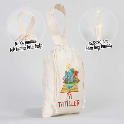 Karne Günü Bez Kese – 15,5 × 20 cm Tek Tutma Kısa Kulp (Özelleştirilebilir)