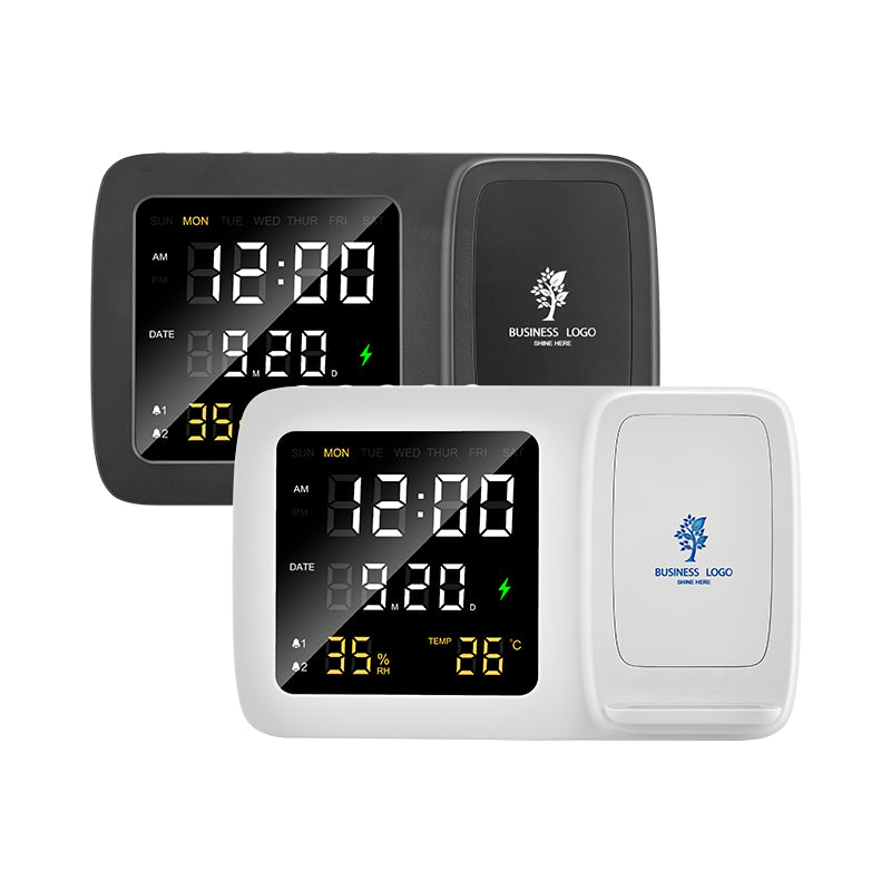 4230 Siyah Wireless Şarj Cihazı & Dijital Saat