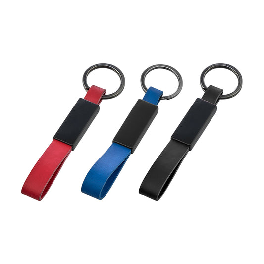 Metal Gövdeli Suni Deri Anahtarlık Çift Taraflı 2397