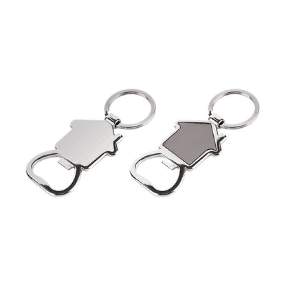 Ev şeklinde tasarlanmış iki adet krom metal anahtarlık