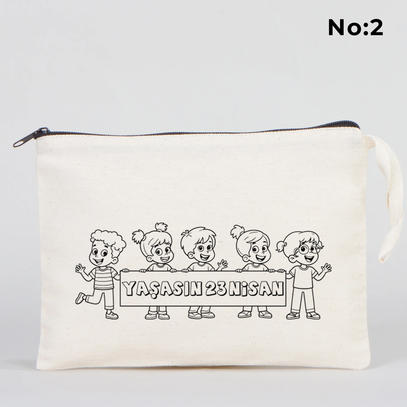 Boyanabilir 25x18 cm Clutch Astarsız Çanta - 23 Nisan Hediyelik