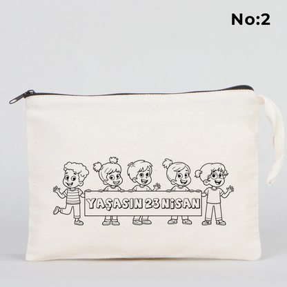 Boyanabilir 25x18 cm Clutch Astarsız Çanta - 23 Nisan Hediyelik