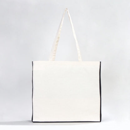 Classic Kanvas Çanta - Siyah Tam Körüklü 40x35x10 cm