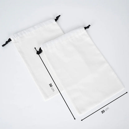 Siyah İpli Beyaz Panama Kese - 20x30 cm