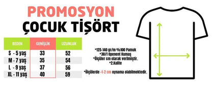 Ay Yıldız Baskılı Çocuk Promosyon Tişört - Kırmızı