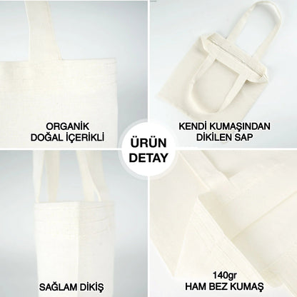 29 Ekim Baskılı Ham Bez Çanta, 23x23cm ürün detayı - istepromosyon.com