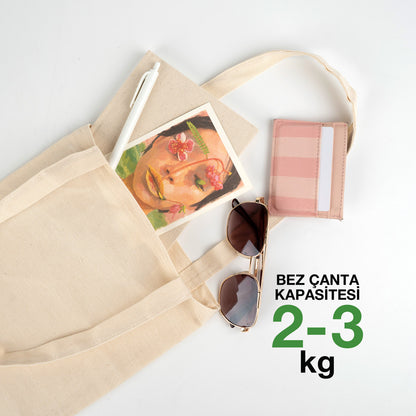 Gabardin Bez Çanta Uzun Kulp 25x35 cm (Özelleştirilebilir)