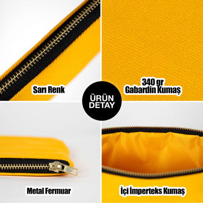 Prime Clutch-Metal Fermuar Çanta (25x18) Sarı