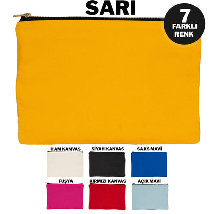 Prime Clutch-Metal Fermuar Çanta (25x18) Sarı