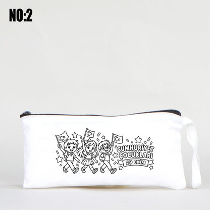 29 Ekim Cumhuriyet Bayramı Boyanabilir Bez Kalemlik, 21x10cm No.2 - istepromosyon.com