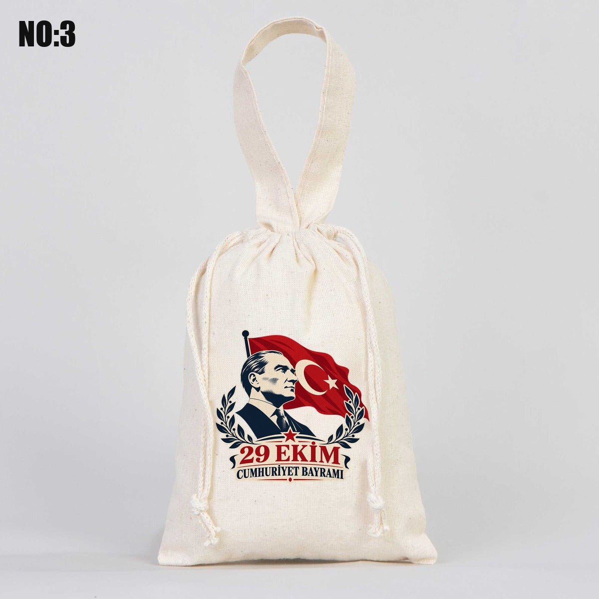 15,5x20 cm Tek Kulp Bez Kese Baskılı - 29 Ekim Cumhuriyet Bayramı No.3 - istepromosyon.com
