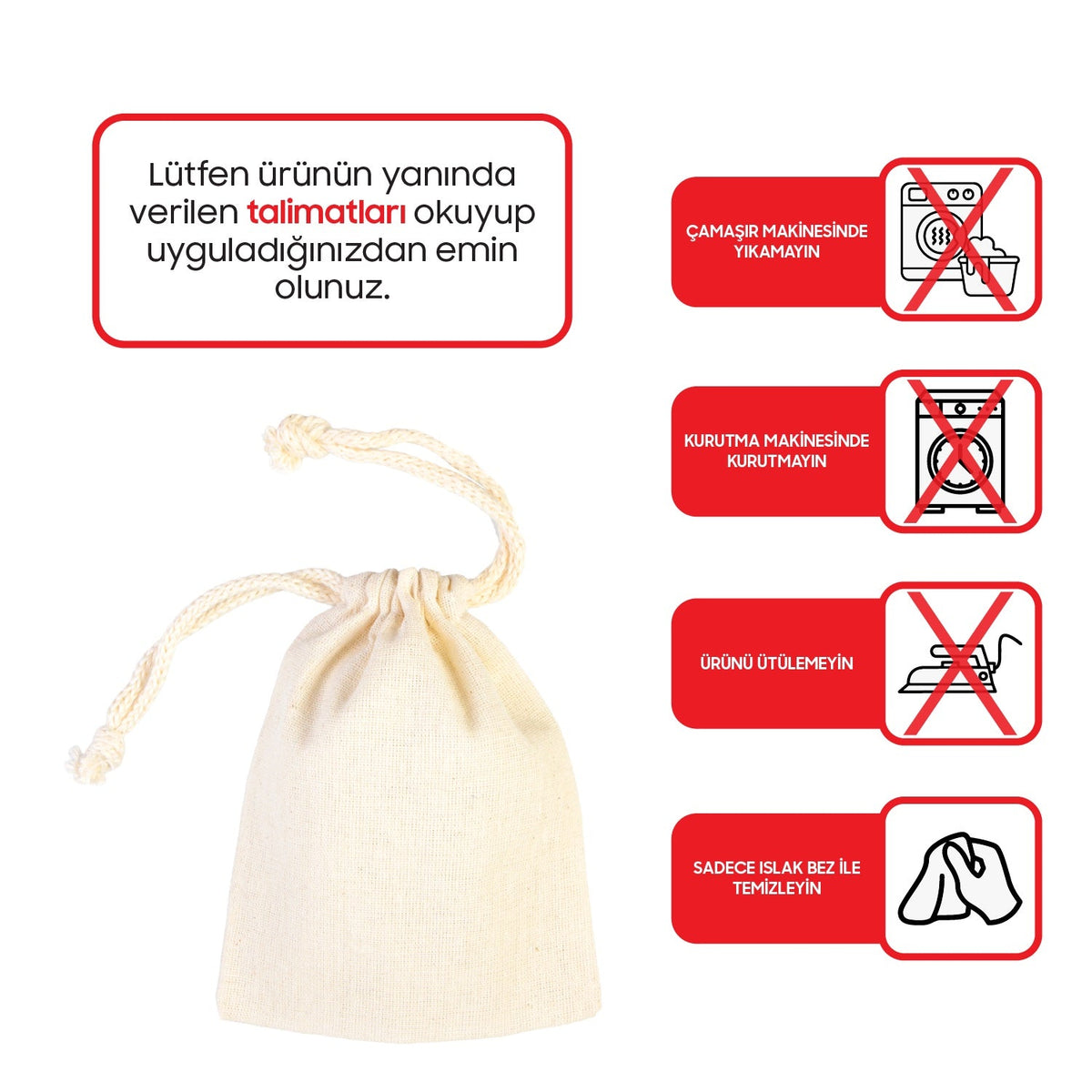 15,5x20 cm Bez Kese kullanım talimatı - istepromosyon.com